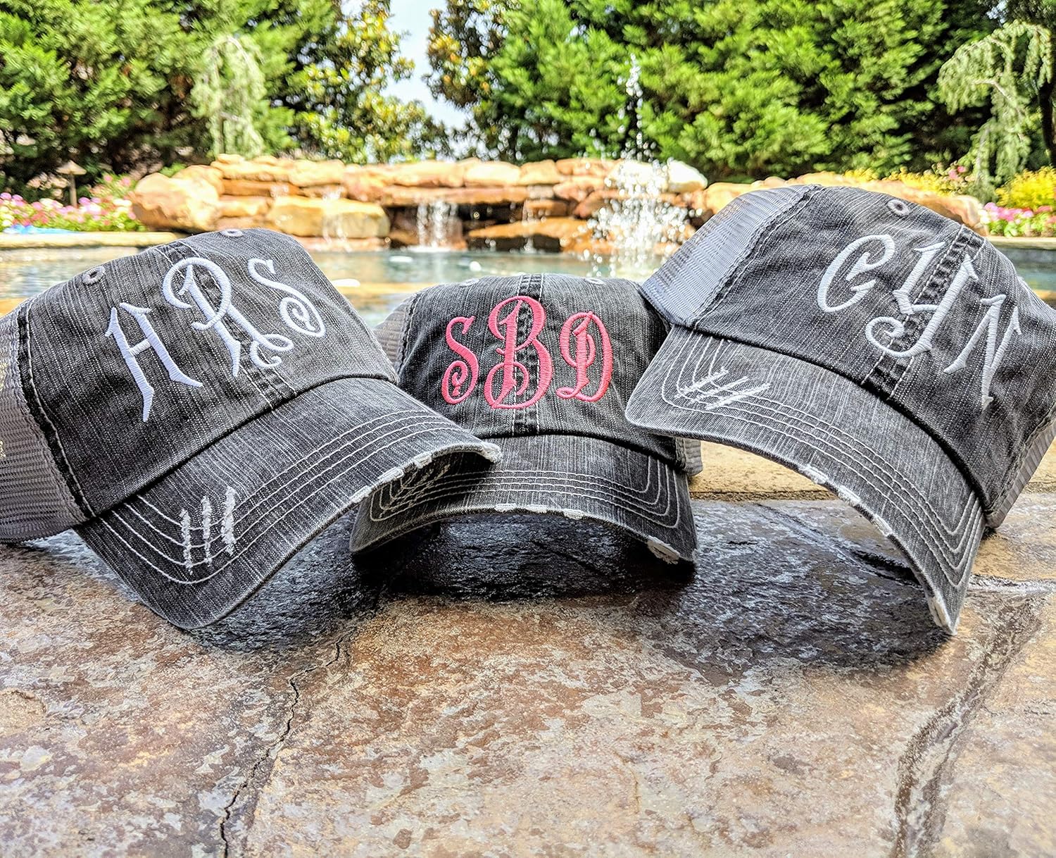 Women's Customized Personalized, Monogram Embroidered Baseball Cap, Custom Monogrammed Mesh Back Hat with Initials