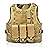 Invenko Tactical Molle Airsoft Vest Outdoor Hunting Paintball Sports Outdoor Gaming Security Guard Duty Cosplay Soft Vest Tan