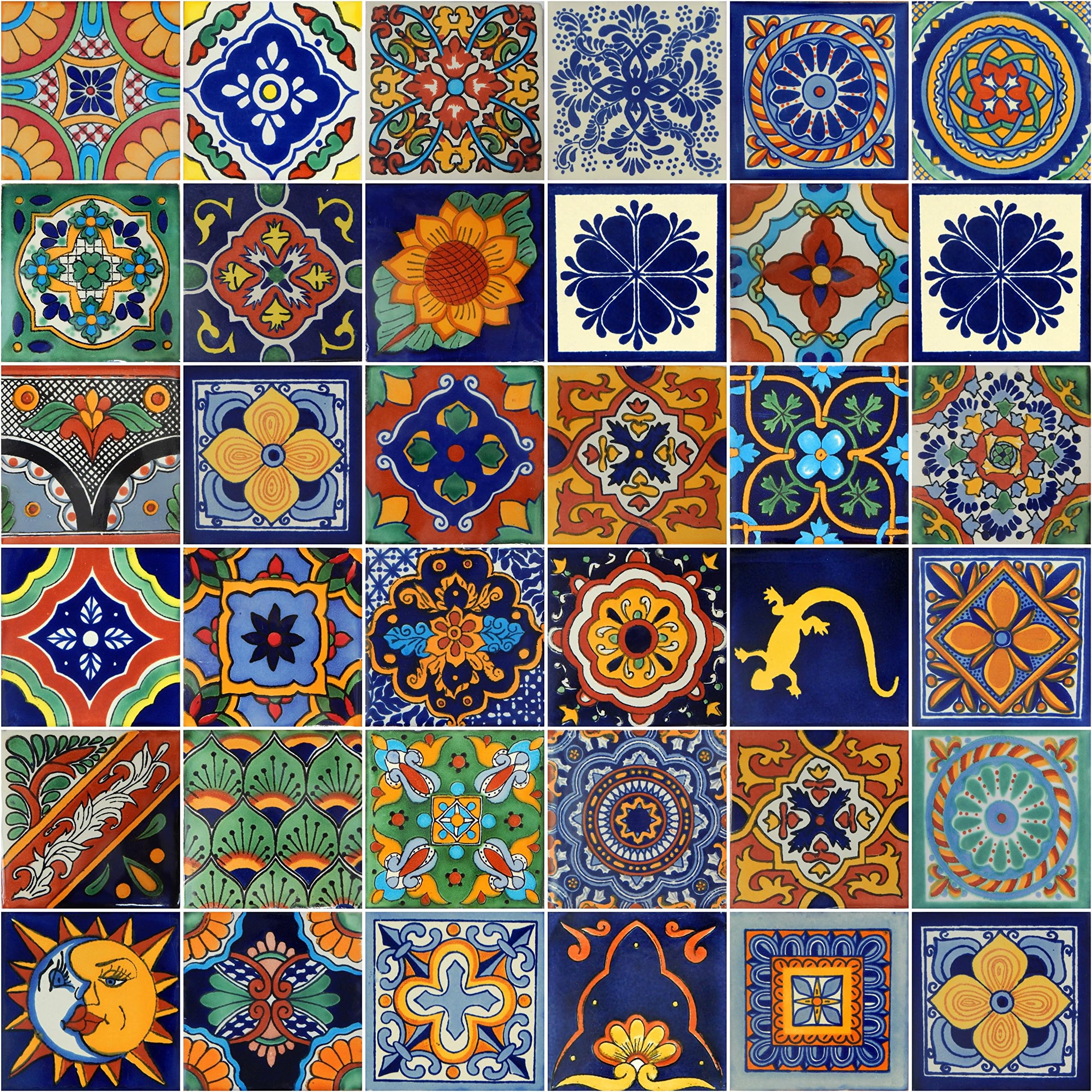 Mexican Tiles 4x4 Handpainted Hundred Pieces Assorted Designs