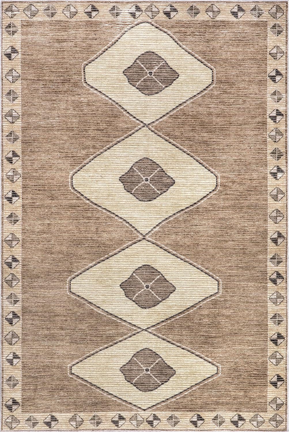 Rugs USA Fennel Light Brown, 3'3" x 5', Jute, Diamond, Soft and Cozy, High Traffic, Stain Resistant, Easy Clean, Durable, Machine Washable Area Rug for Bedroom, Living Room, Dining, Den, Foyer