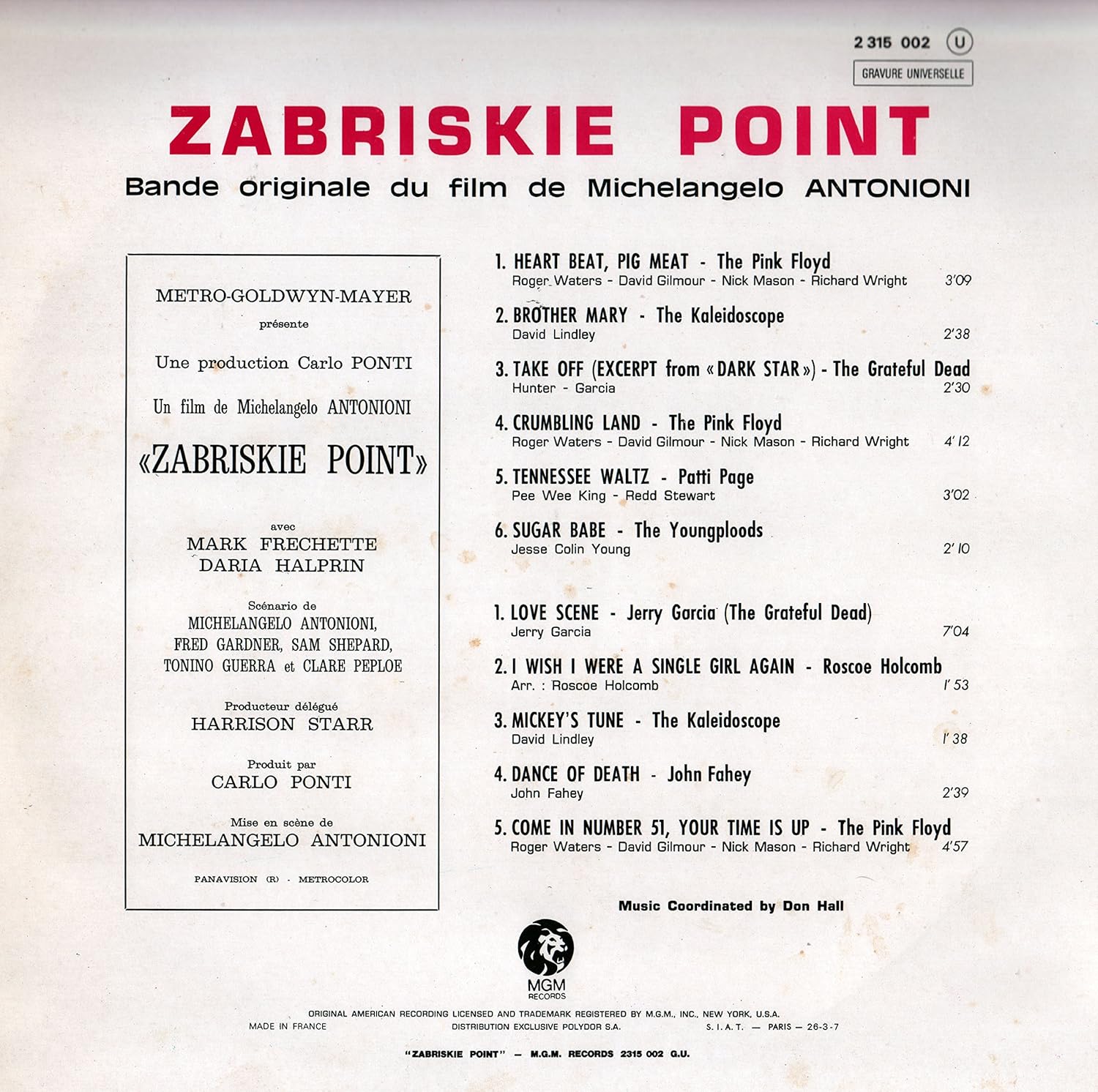 Zabriskie Point Soundtrack Zabriskie Point Amazon.fr CD et Vinyles}