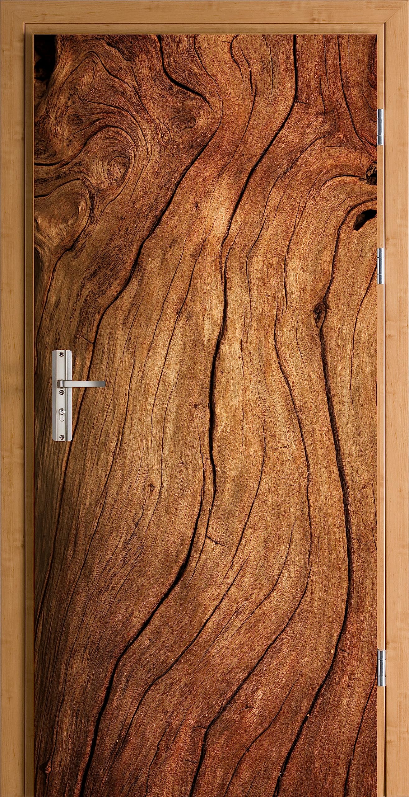 Türwandbild - Selbstklebende Türaufkleber - Wandbilder Aufkleber - Fantasi, Kunst, Leinwand Tapete - Türaufkleber - für Türen, Möbel, Schränke, Spiegel - 95x205cm - Natürliches Holz