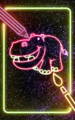 Zoo Animals Neon Drawing