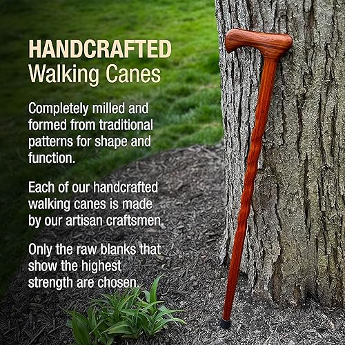 Miniatura 6 de Brazos trenzado Cocobolo bastón de madera exótica, 37inch, fabricado en EE. UU.