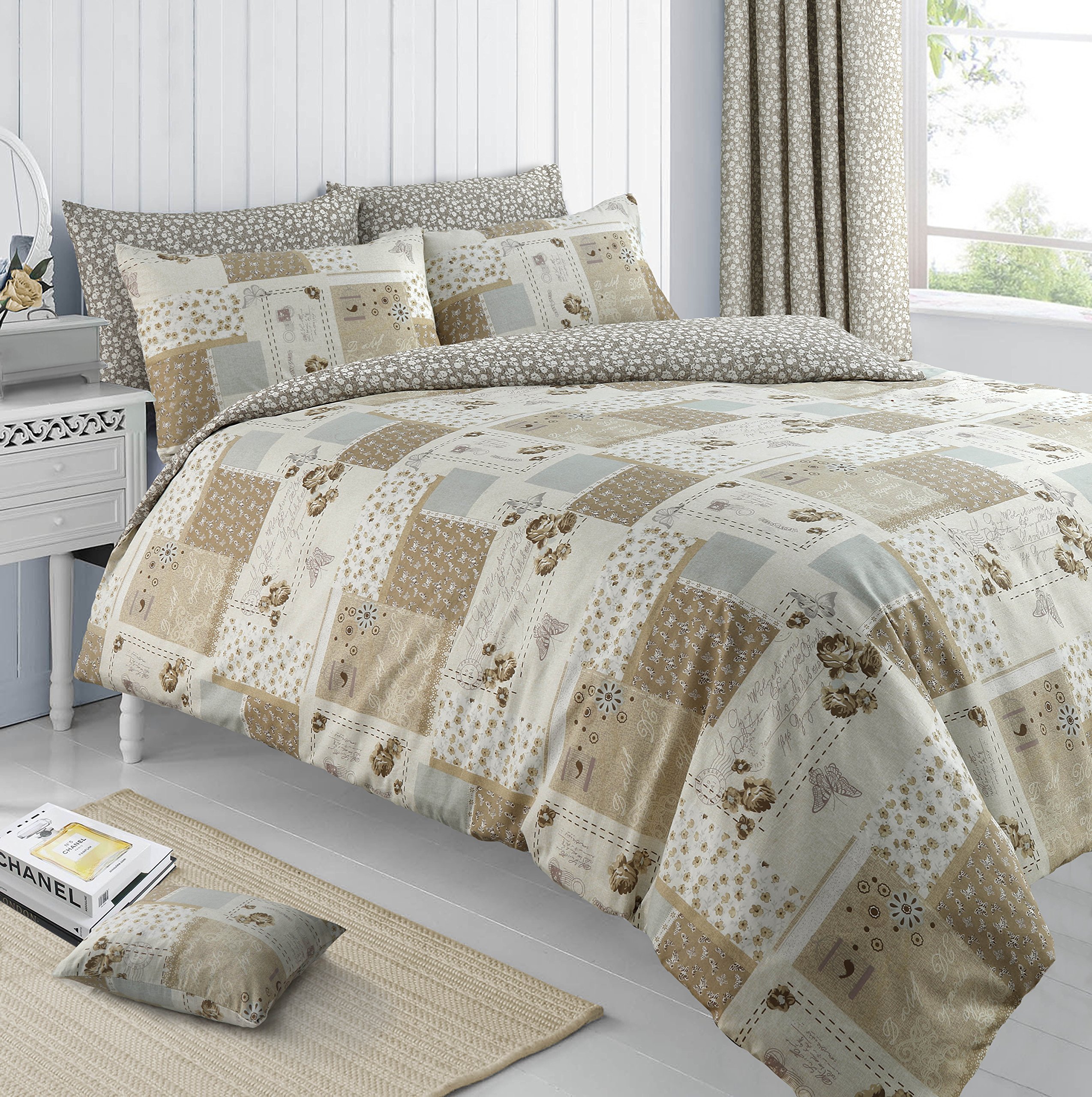 Rackhams Brown Maya Printed Cotton Blend Duvet Cover And Pillowcase Set - King
