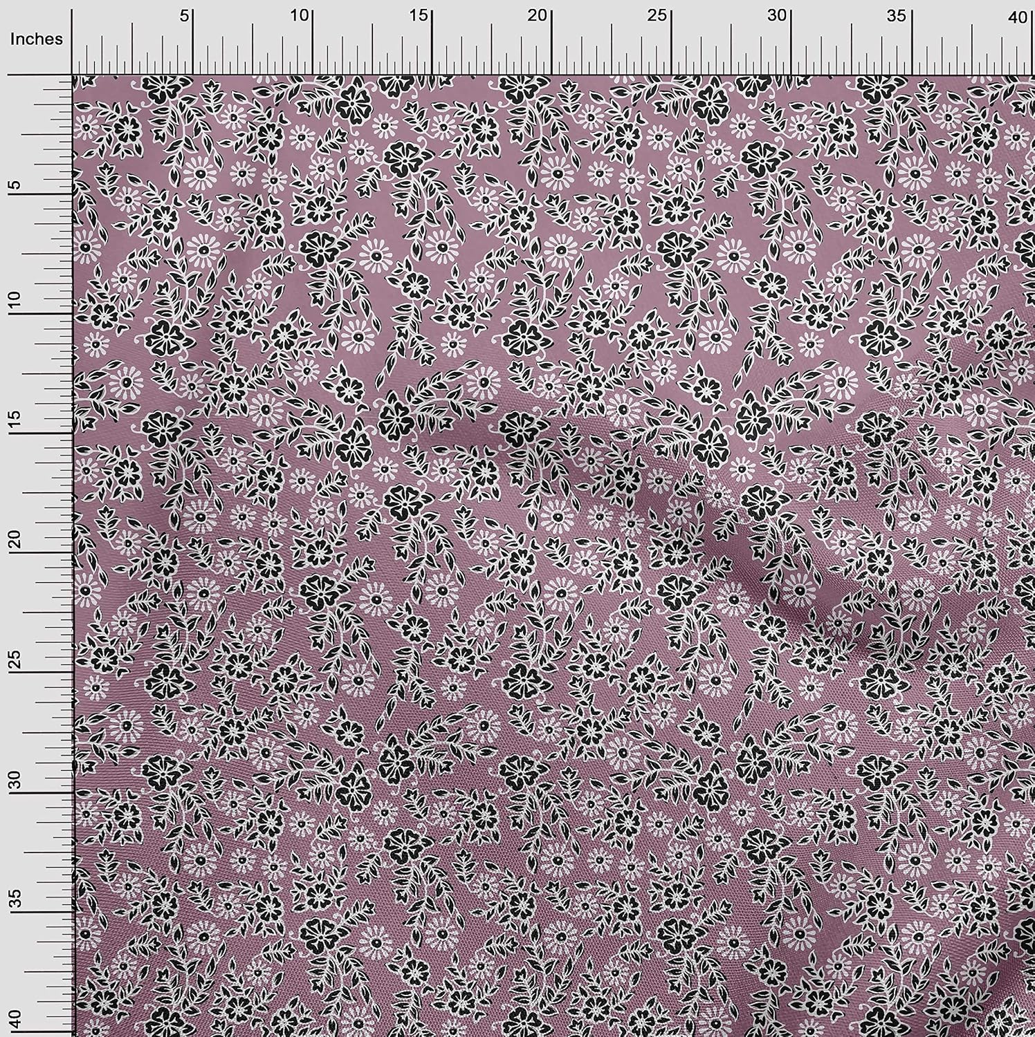 oneOone Cotton Flex Purple Fabric Asian Block Floral Sewing Fabric By The Yard Printed DIY Clothing Sewing Supplies 40 Inch Wide-SY