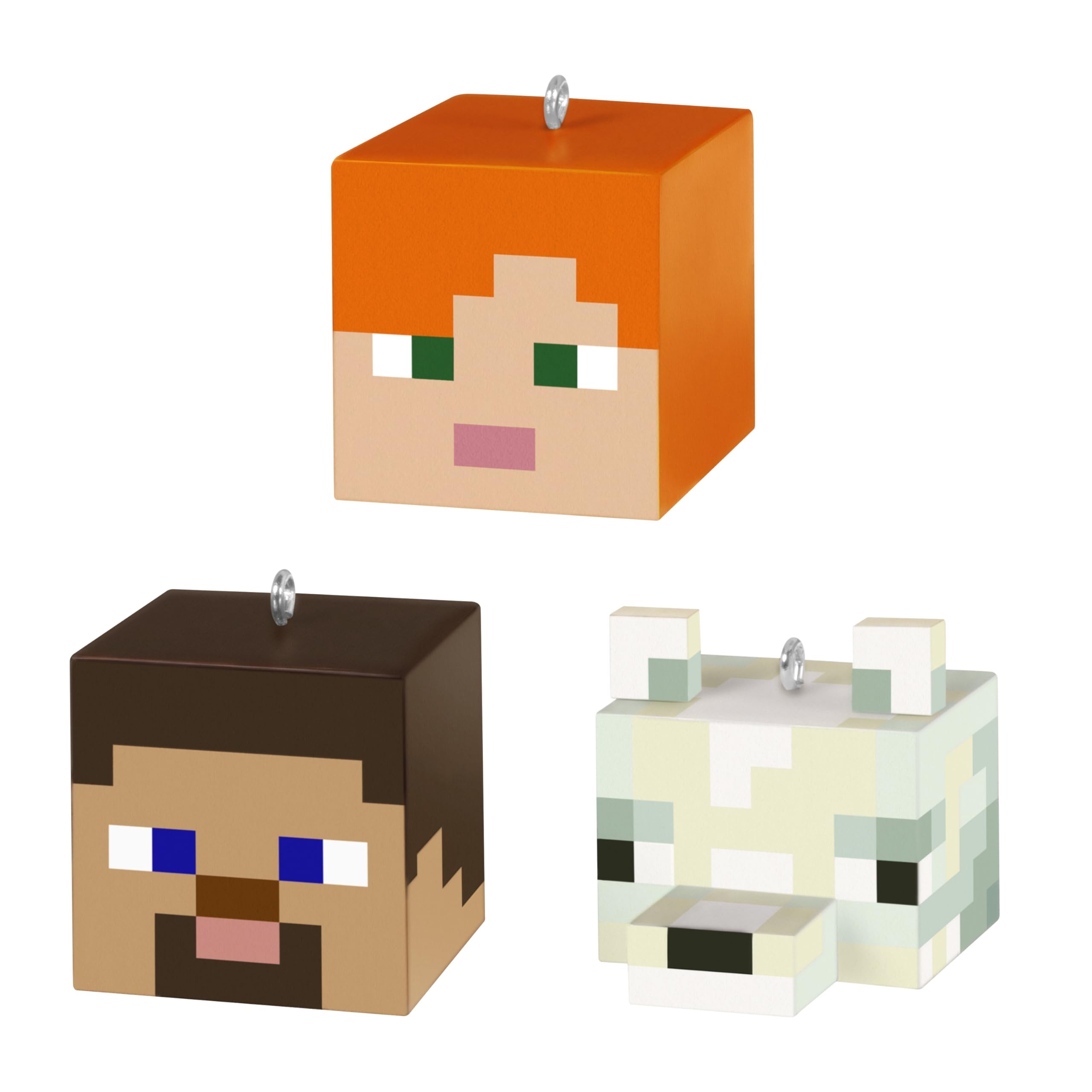 Hallmark Keepsake Mini 2025, Minecraft Alex, Steve And Arctic Fox Mini Christmas Ornaments 2025, Minecraft Alex, Steve And Arctic Fox, Set Of 3, Gifts For Gamers