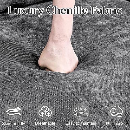 Miniatura 5 de Sofá de nube en forma de U de 145 pulgadas, cómodos sofás seccionales grises para sala de estar, sofás modulares modernos y esponjosos de gran