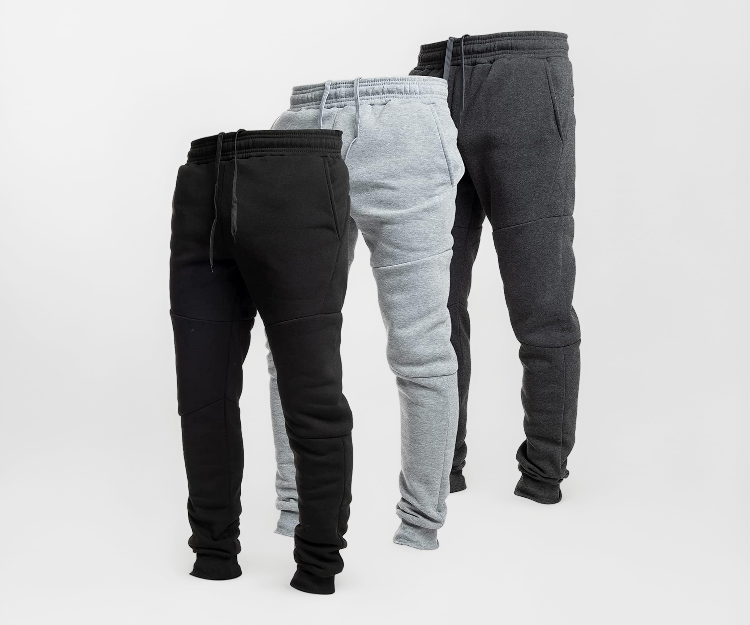 Ultra Performance 3 Pack Fleece Active Tech Joggers for Men, Mens Sweatpants with Zipper Pockets