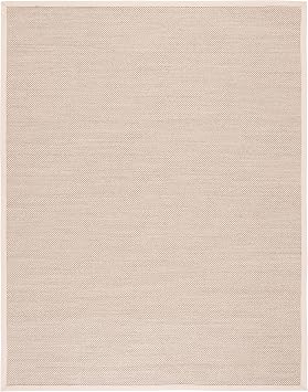 SAFAVIEH Area Rug 8x10 - Natural Fiber Collection - Large - Marble & Beige, Sisal, Woven Design with Border (NF143C)