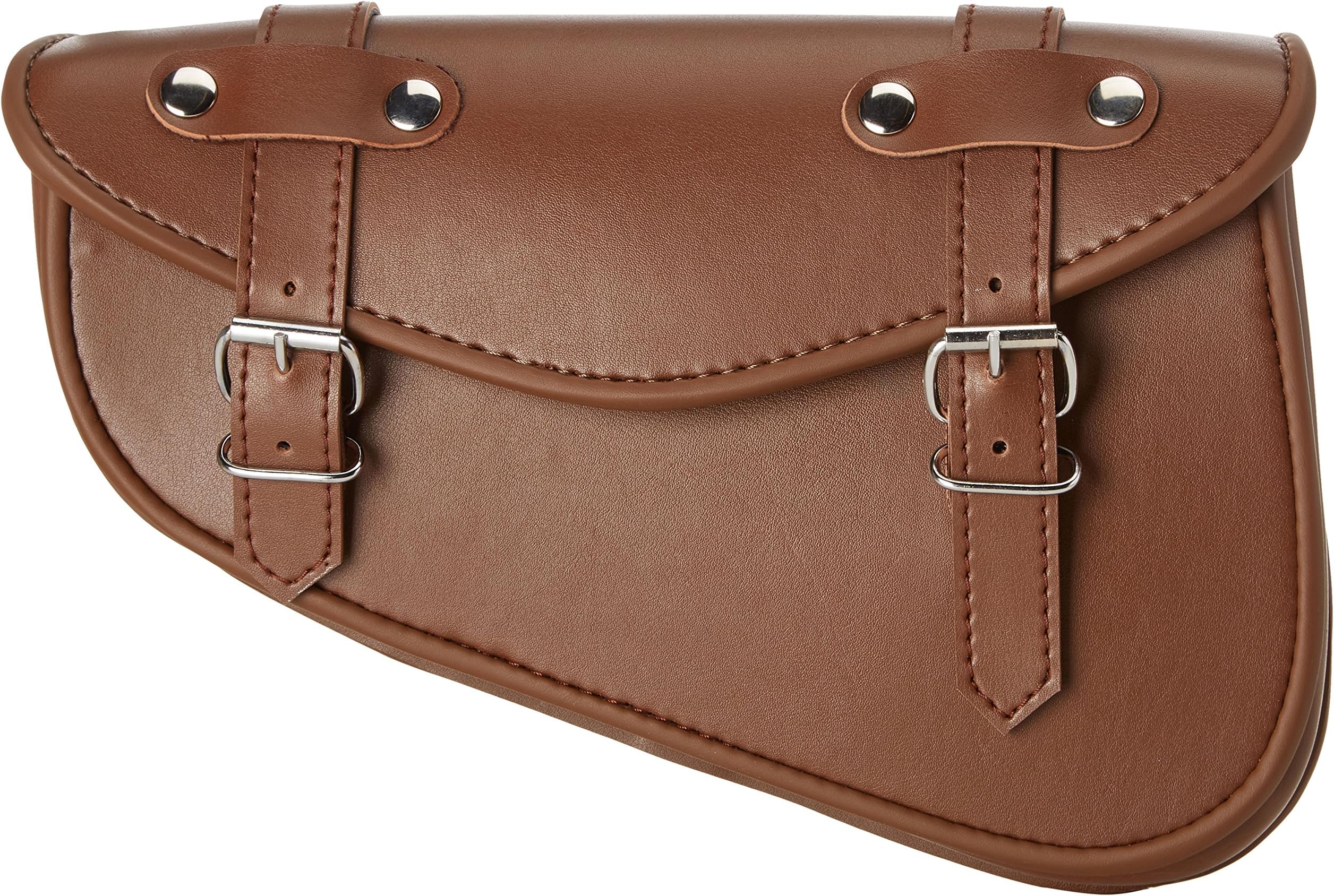 CustomaccesAP0003T Left Side Detroit Model Leather Saddlebag for Harley Davidson Sportster/Kawasaki Vulcan S, Orange