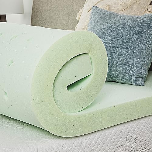 Miniatura 5 de Bridgevine Home Cubrecolchón de espuma viscoelástica con infusión de gel ventilado de 2 pulgadas, tamaño King, solo cubrecolchón. Fabricado en