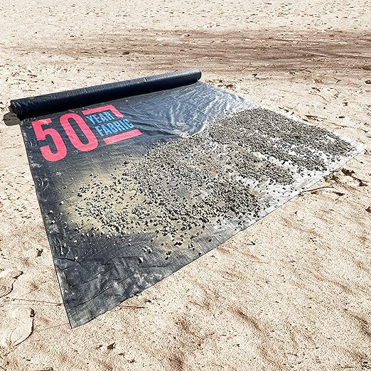 Sandbaggy Woven Geotextile Landscape Fabric | 50 Year Fabric* | for Soil Stabilization & Underlayment for Pavers, Driveway, Gravel Roads & Parking Lots | Meets AASHTO M288 Spec (12.5 ft x 25 ft Roll)