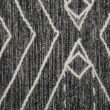 Beliani Modern Area Rug Cotton Wool Pattern Tassels 160 x 230 cm White Black Khenifra