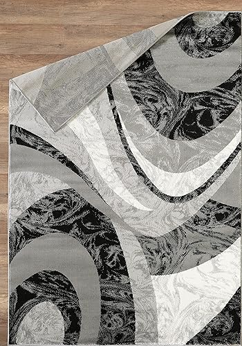 Miniatura 9 de Yafa Home Fashion Alfombra moderna y contemporánea con diseño de remolinos, lujosa, elegante y de moda (amarillo, 2 pies x 3 pies)