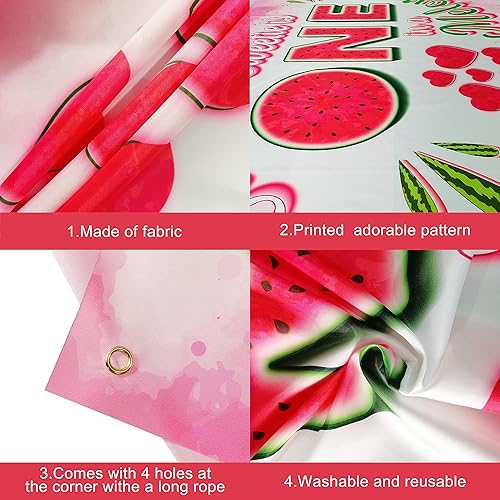 Miniatura 3 de KatchOn, XtraLarge One in a Melon - Fondo de 72 x 44 pulgadas  Cartel de sandía para decoración de fiesta de melón  Decoraciones de cumpleaños de