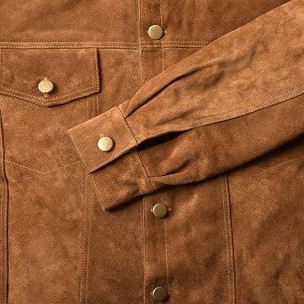 Deckra Premium Suede Leather Jacket Men Vintage Cowskin Leather Multi Pockets Casual Trucker Collared Coat Winter