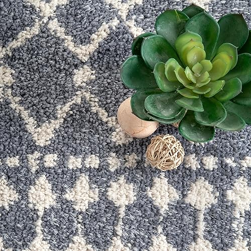 Miniatura 6 de nuLOOM Alfombra marroquí Barbara Accent 2x3, gris