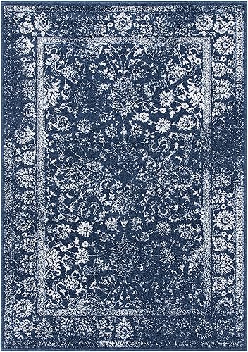Miniatura 383 de Safavieh colección Adirondack - Alfombra de área, 6 x 9 pies, gris y azul, diseño oriental desgastado, no desprende pelusa, fácil cuidado, ideal