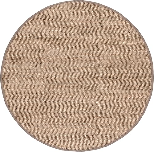 Miniatura 193 de Safavieh Colección de fibra natural NF115P - Alfombra (fibra natural), color gris, Fibras naturales beige, (Natural/Beige),Natural/Negro,Natural