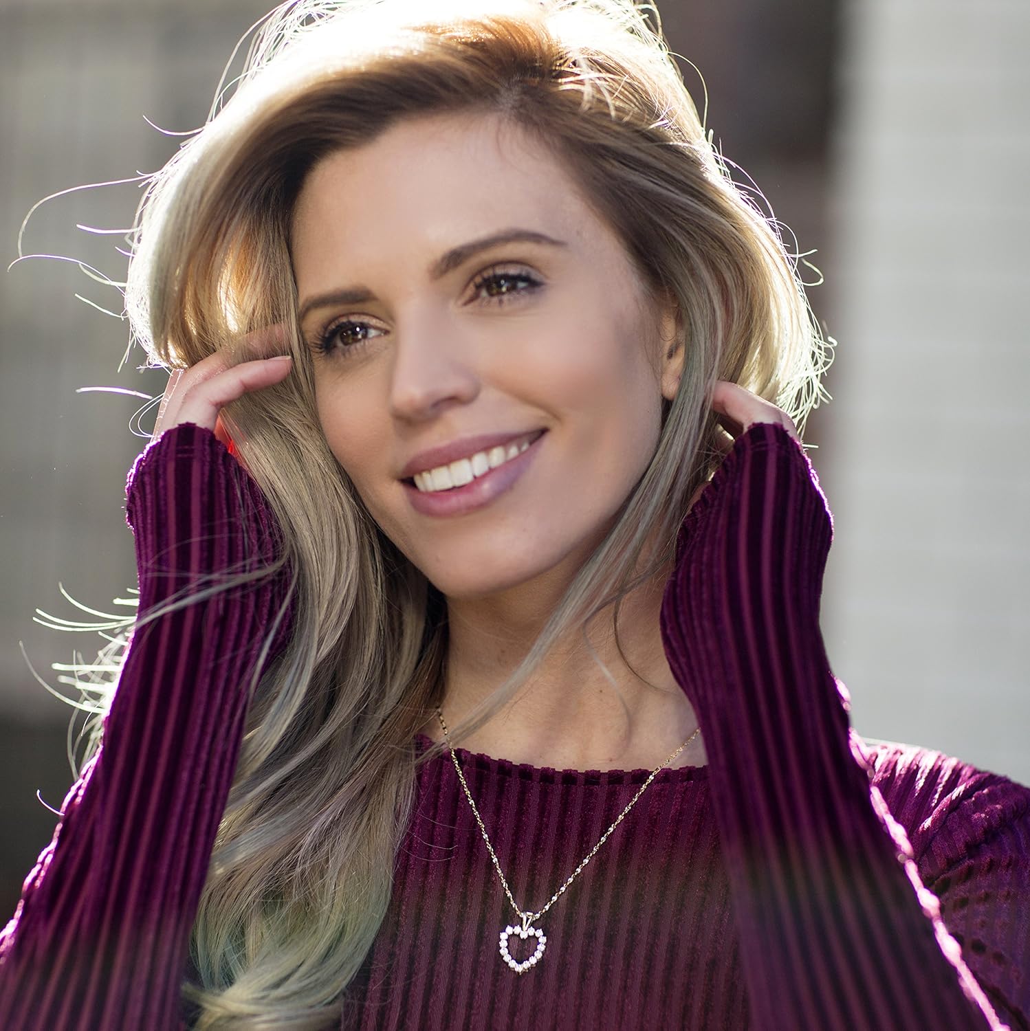 LIFETIME JEWELRY Cubic Zirconia Open Heart Pendant Necklace 24k Real Gold Plated - Image 2