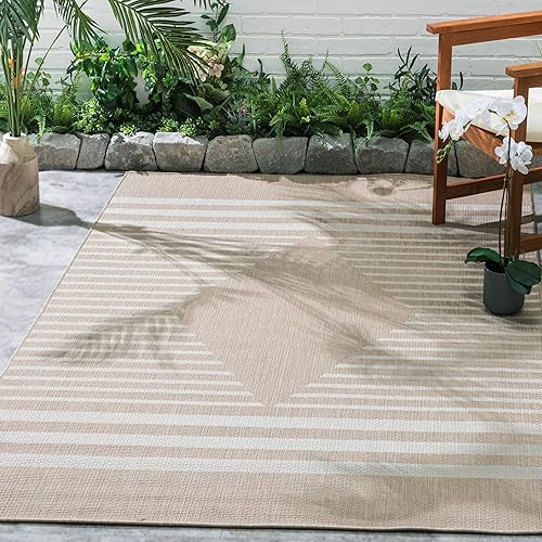 Miniatura 1 de FH Home Alfombra plana tejida para exteriores, impermeable, fácil de limpiar, resistente a las manchas, hilo de polipropileno de primera calidad,