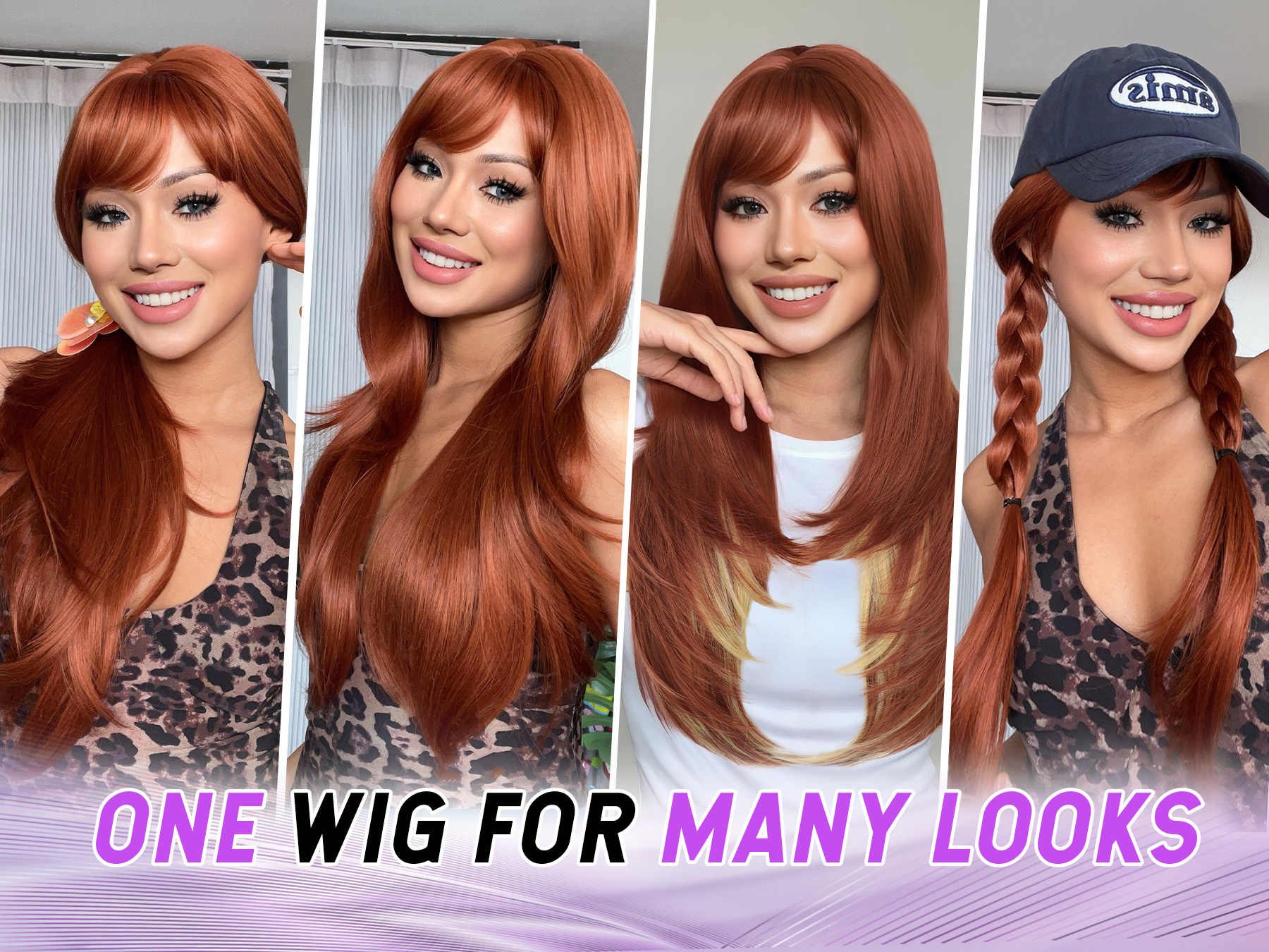 Synthetic Wig with Bangs Layered Hairstyle Realistic Scalp Heat Resistant Daily Sfa1fe909d18a49b59cff26427dfc1  main image 3