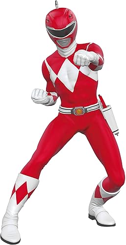 Hallmark Keepsake Adorno de Navidad 2023, Hasbro Power Rangers Red Ranger, regalos para niños