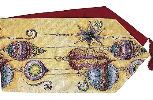 Miniatura 3 de DaDa Festive camino de mesa, colorido tapiz con bordado de imitación, camino de mesa de lino de algodón