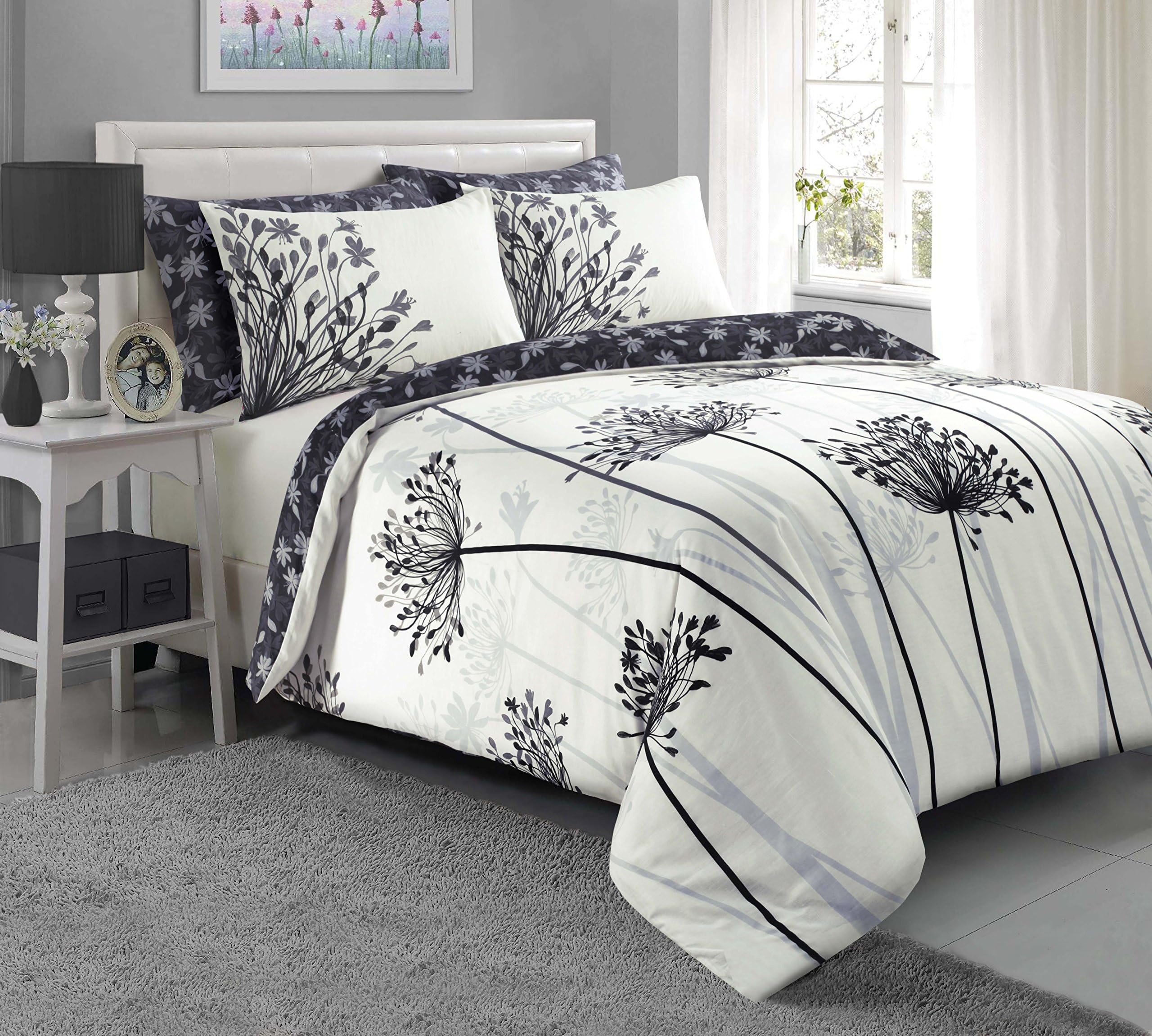 Meadow Grey Cameo Duvet Quilt Cover + PillowCases King