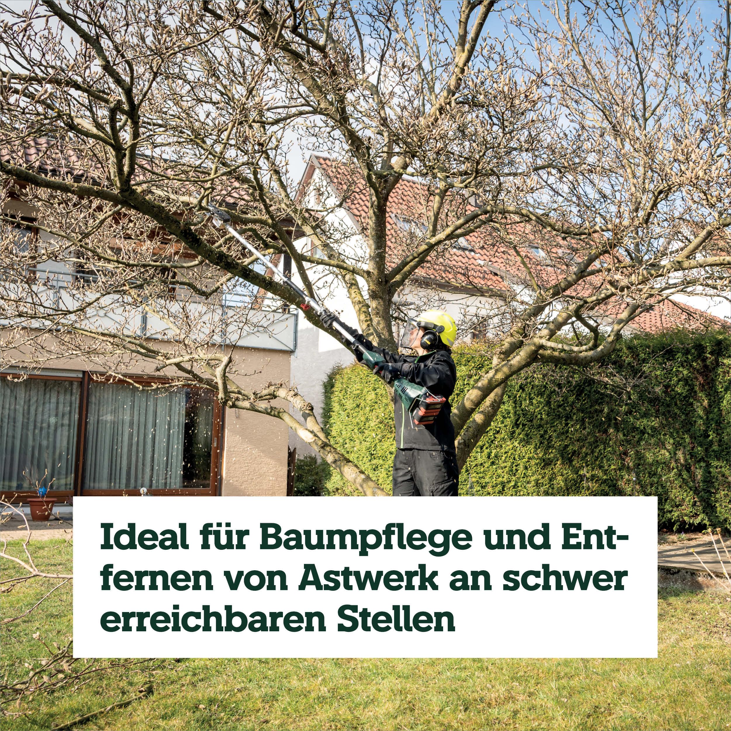 metabo Hochentaster-Aufsatz MA-MS 25, 25 cm Schiene, 18 m/s Kette | Passend für MA 36-18 LTX BL Q, automatische Kettenschmierung, Quick-Schnellkupplung, ohne Akku und Ladegerät