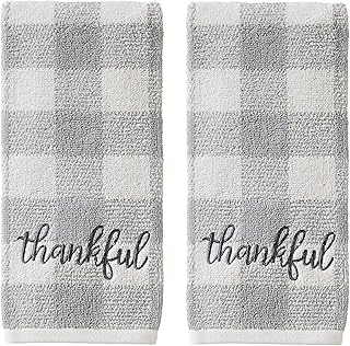 SKL Home by Saturday Knight Ltd. Thankful Plaid Hand Towel (2-Pack), Gray