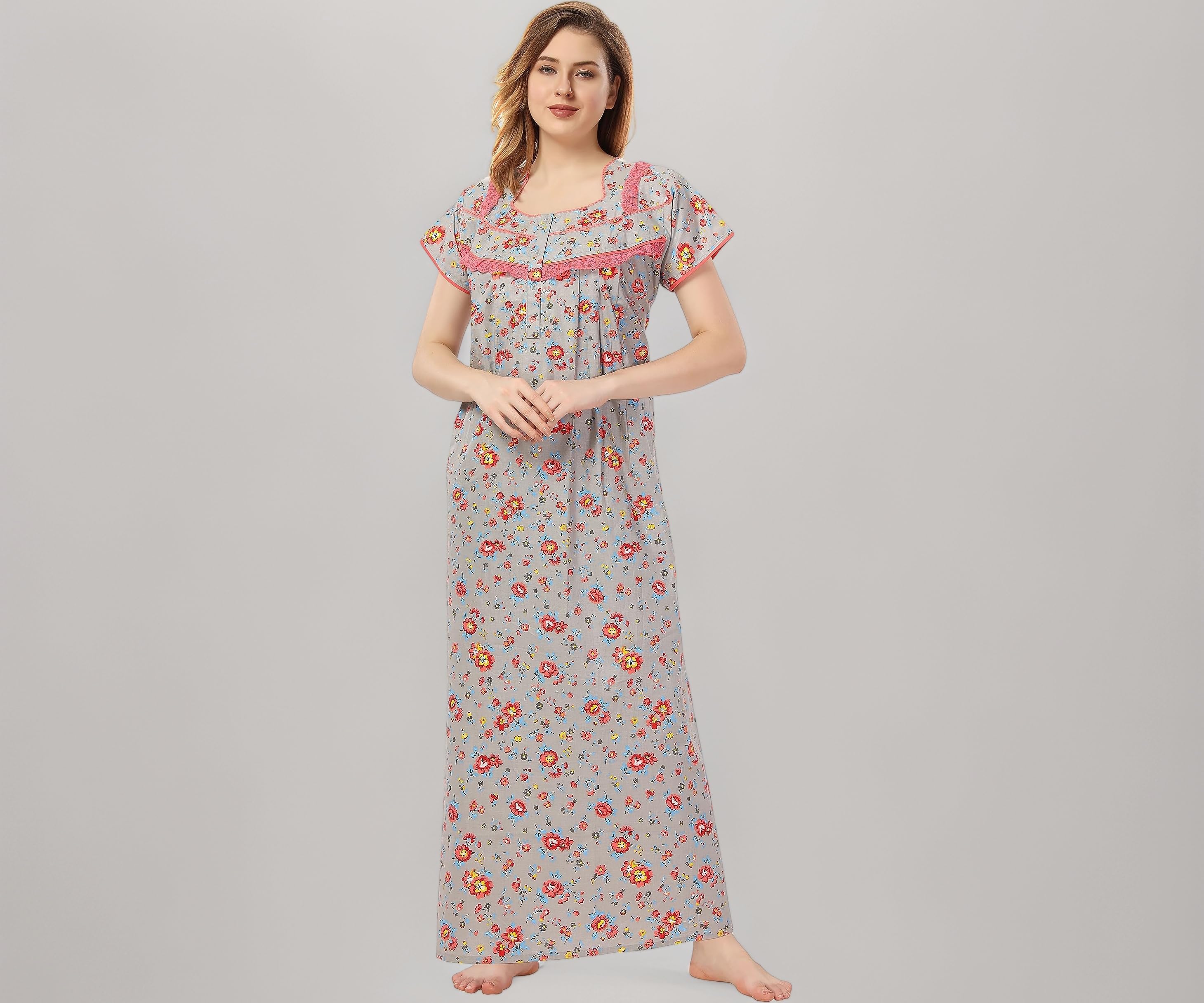 Soulemo Women Cotton Floor Length Nighty