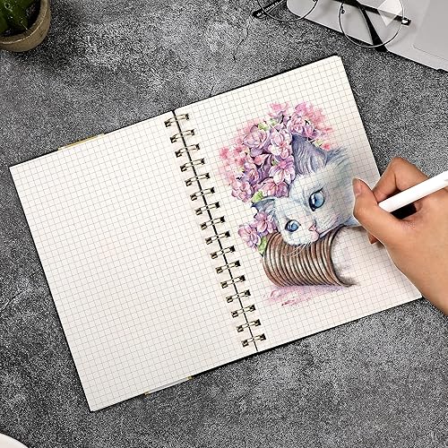 Miniatura 66 de Yoment Cuaderno de espiral con puntos y viñetas de 8.5 x 11 pulgadas, tamaño A4, cuadrícula de puntos grandes, papel de punto grueso de 3.53 oz/m²