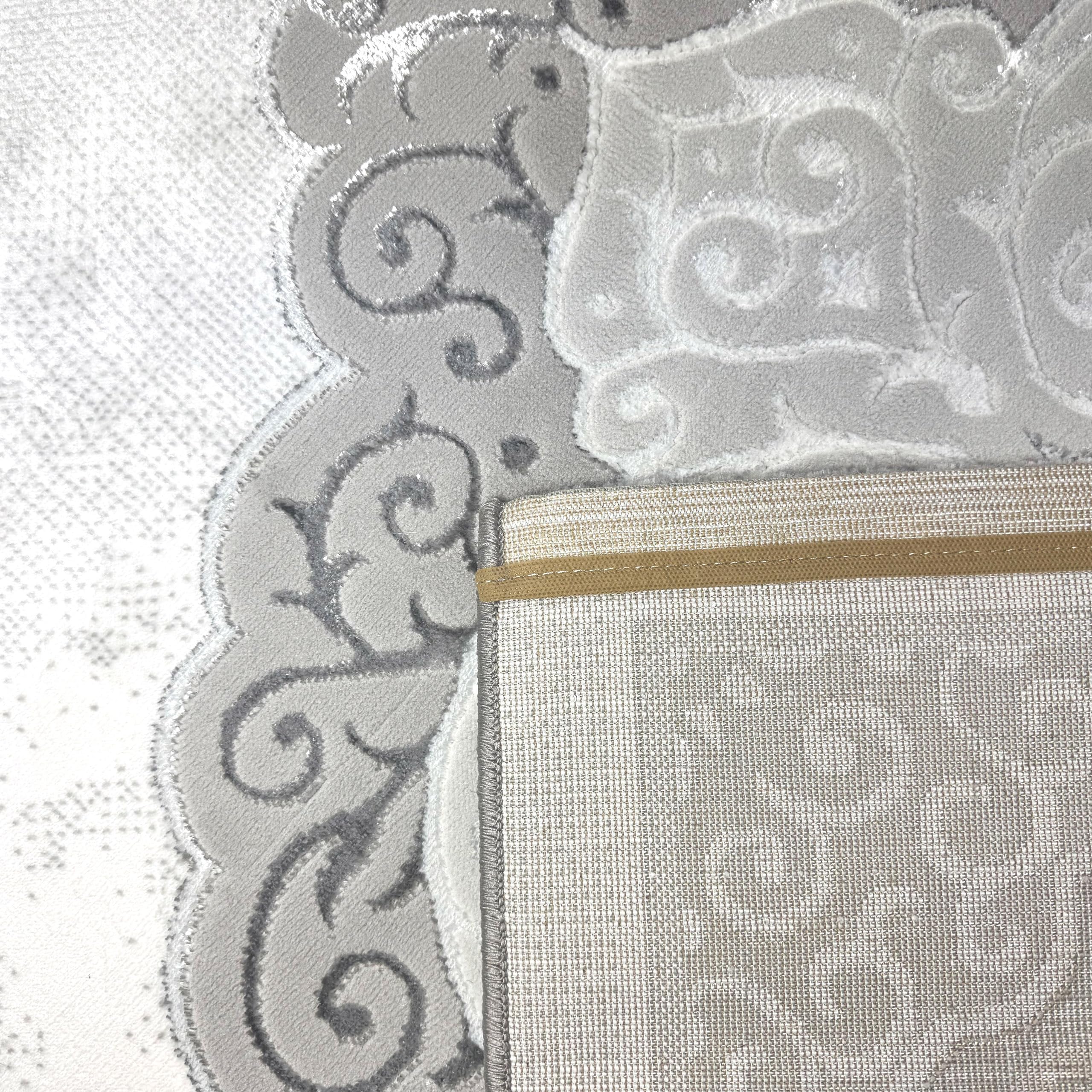Designerski dywan dywan do salonu ornamenty barokowe kremowo-szary rozmiar 160 x 230 cm