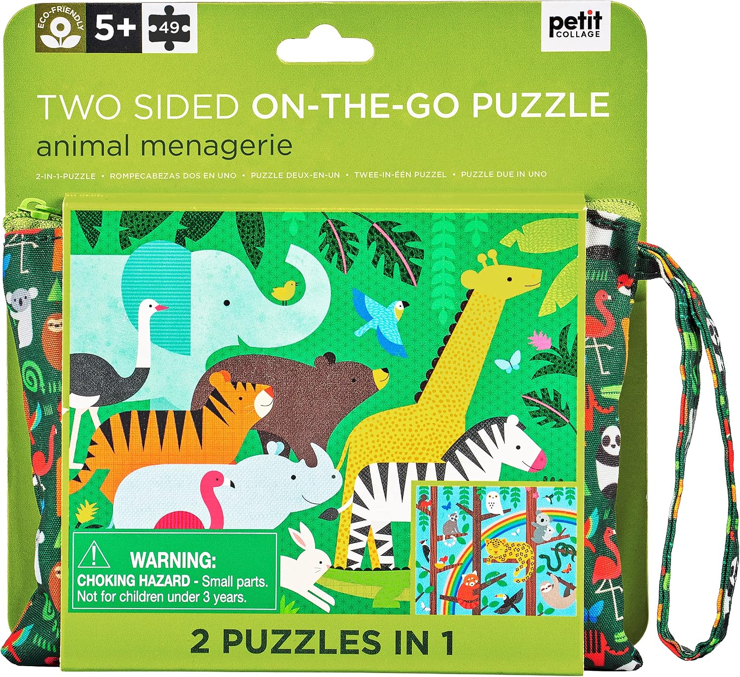 Jigsaw Puz 2 Sided Animal Menagerie