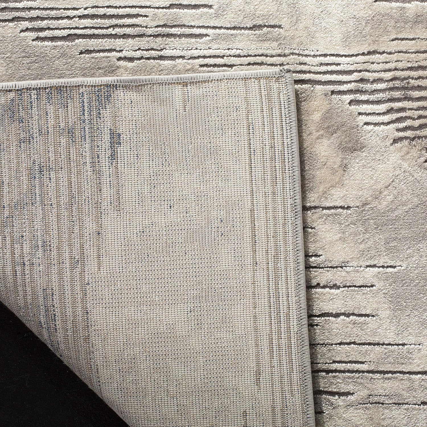 SAFAVIEH Meadow Collection 2'7" x 8' GreyIvory MDW183F Modern Abstract Runner Rug