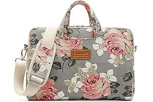 CanvasLife Grey Rose Pattern 15" Waterproof Laptop Bag
