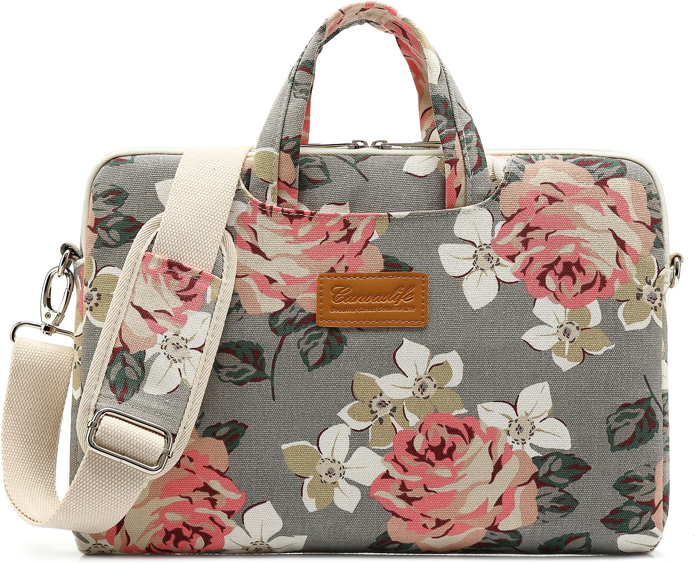canvaslife Gray Roses Laptop Sleeve, 12/13 Inch