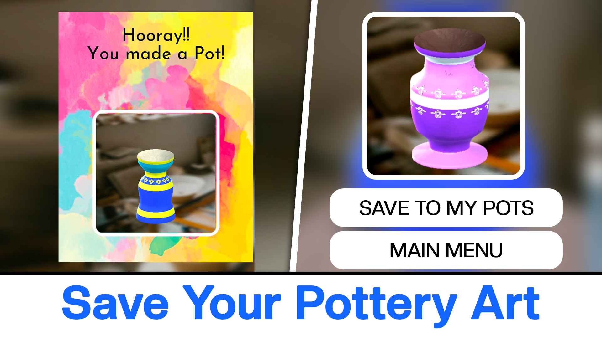 Pottery Game Pot art making for beginners. App on Amazon Appstore