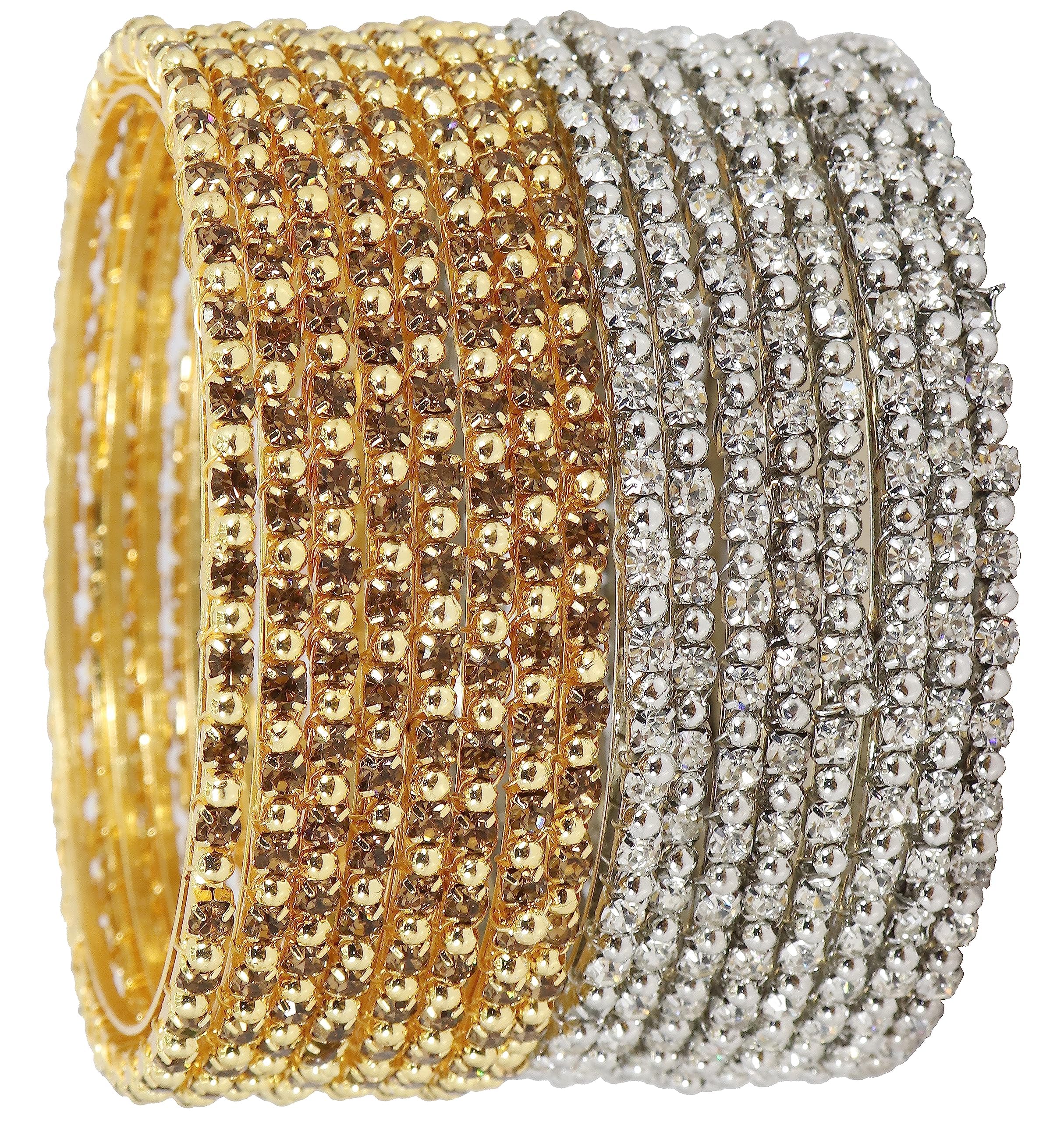 See full amazon price history chart for NMII Alloy Metal with Zircon Gemstone and Pearls Adorned Bangles Set For Women and Girls, (RKP-3_90106-Gold-Silver-2.6 Inches), Pack Of 16 Bangles Set NMII Alloy Metal with Zircon Gemstone and Pearls Adorned Bangles Set For Women and Girls, (RKP-3_90106-Gold-Silver-2.6 Inches), Pack Of 16 Bangles Set (B0C74GJ2G2) Amazon Price History, Amazon Price Tracker