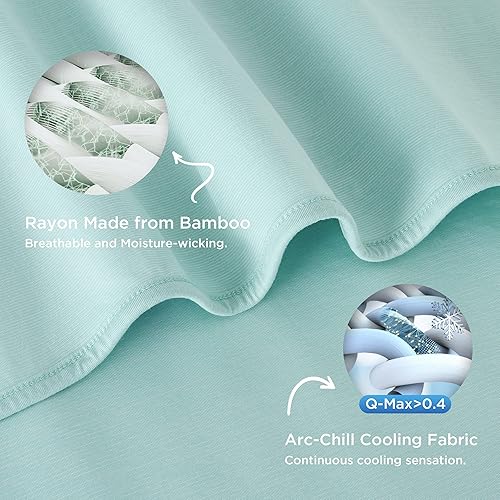Miniatura 2 de Bedsure Breescape - Manta refrescante tamaño queen para durmientes acalorados, ligera y fresca para el verano, con rayón derivado del bambú, manta