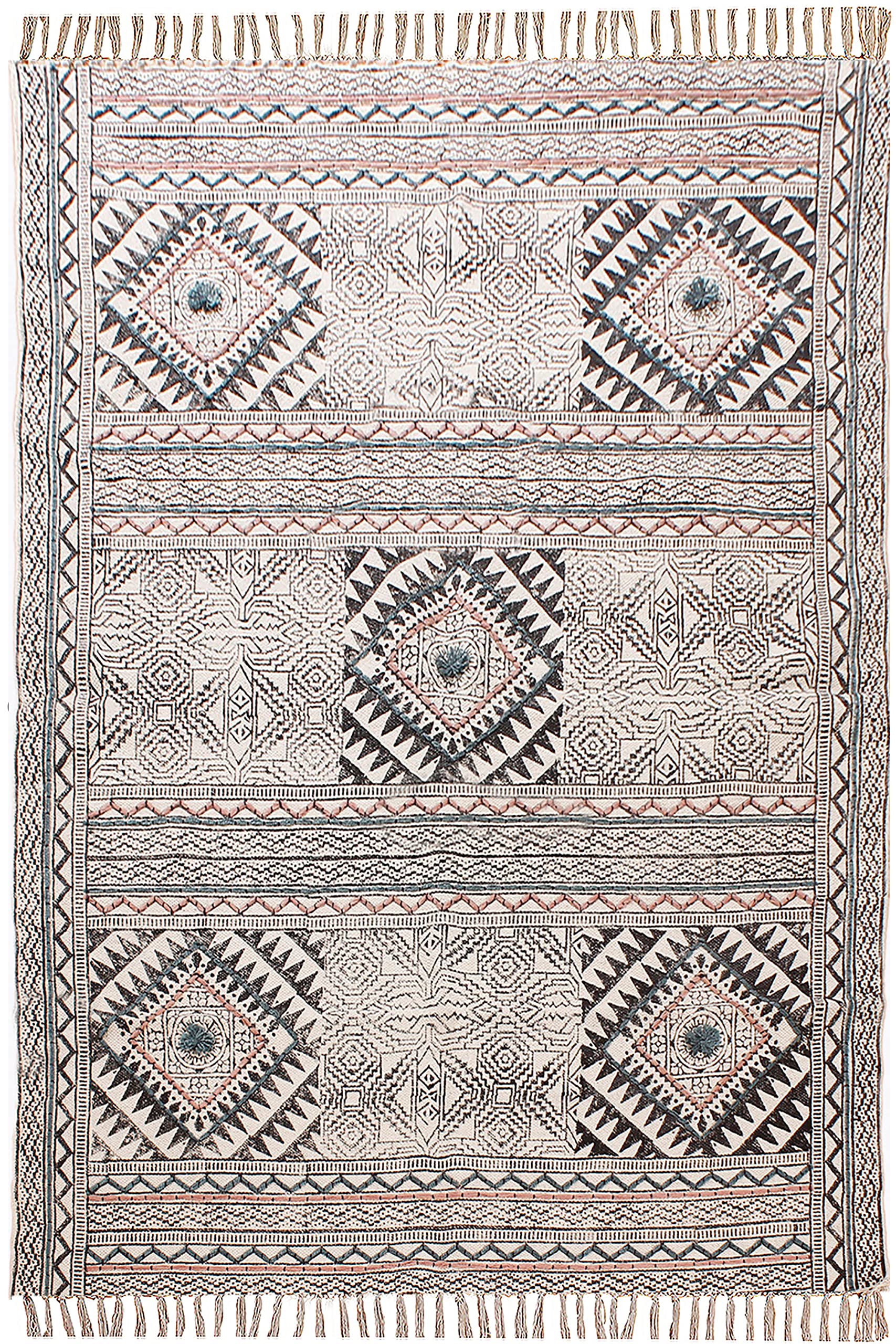 Tapis indien Kilim salon moderne en coton imprimé à la main