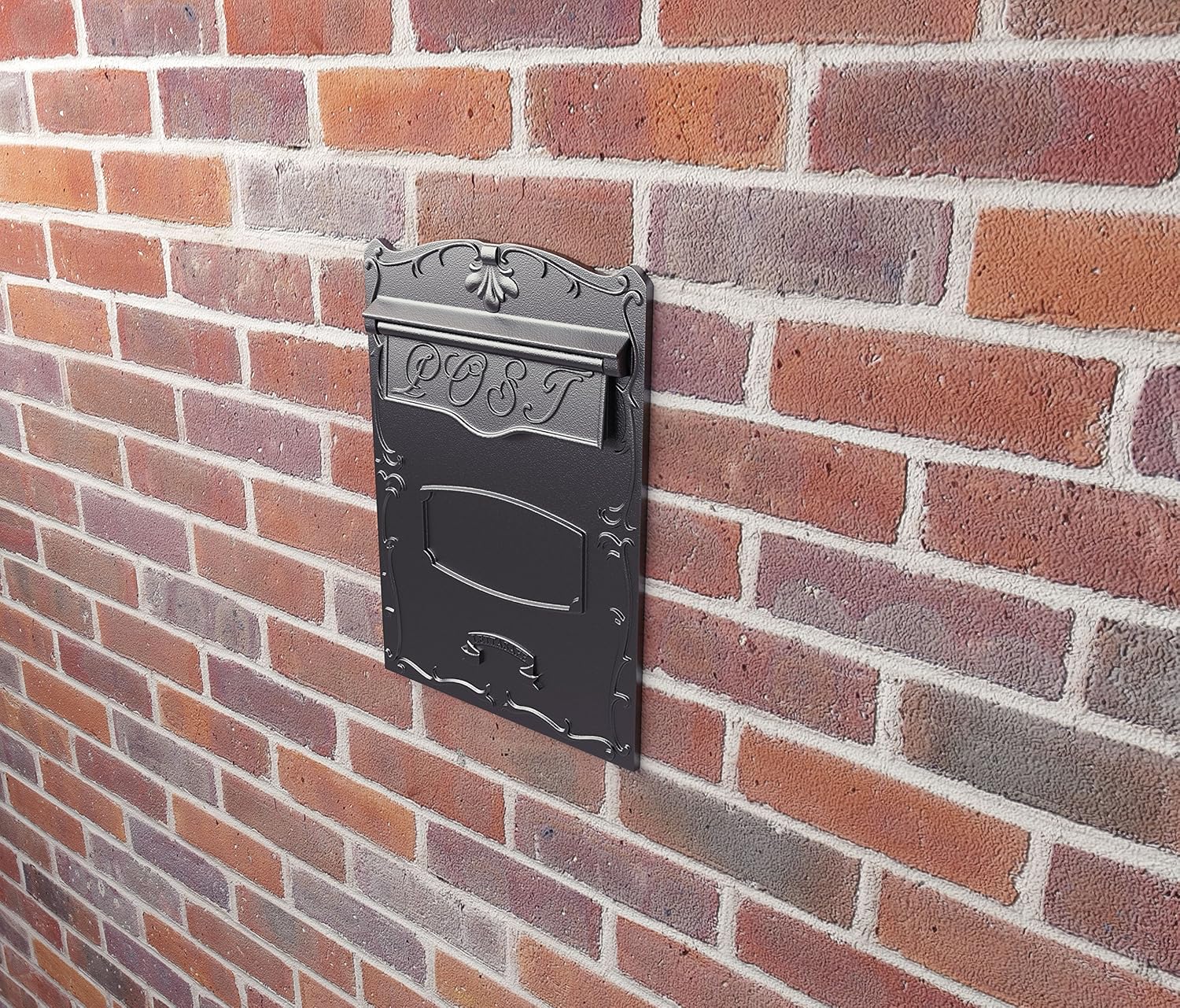 Qualarc LSF-LS01 Kingsbury Secure Rear Access Locking Mailbox Large Capacity for Masonry Walls, Columns Or Wood Fences, Black