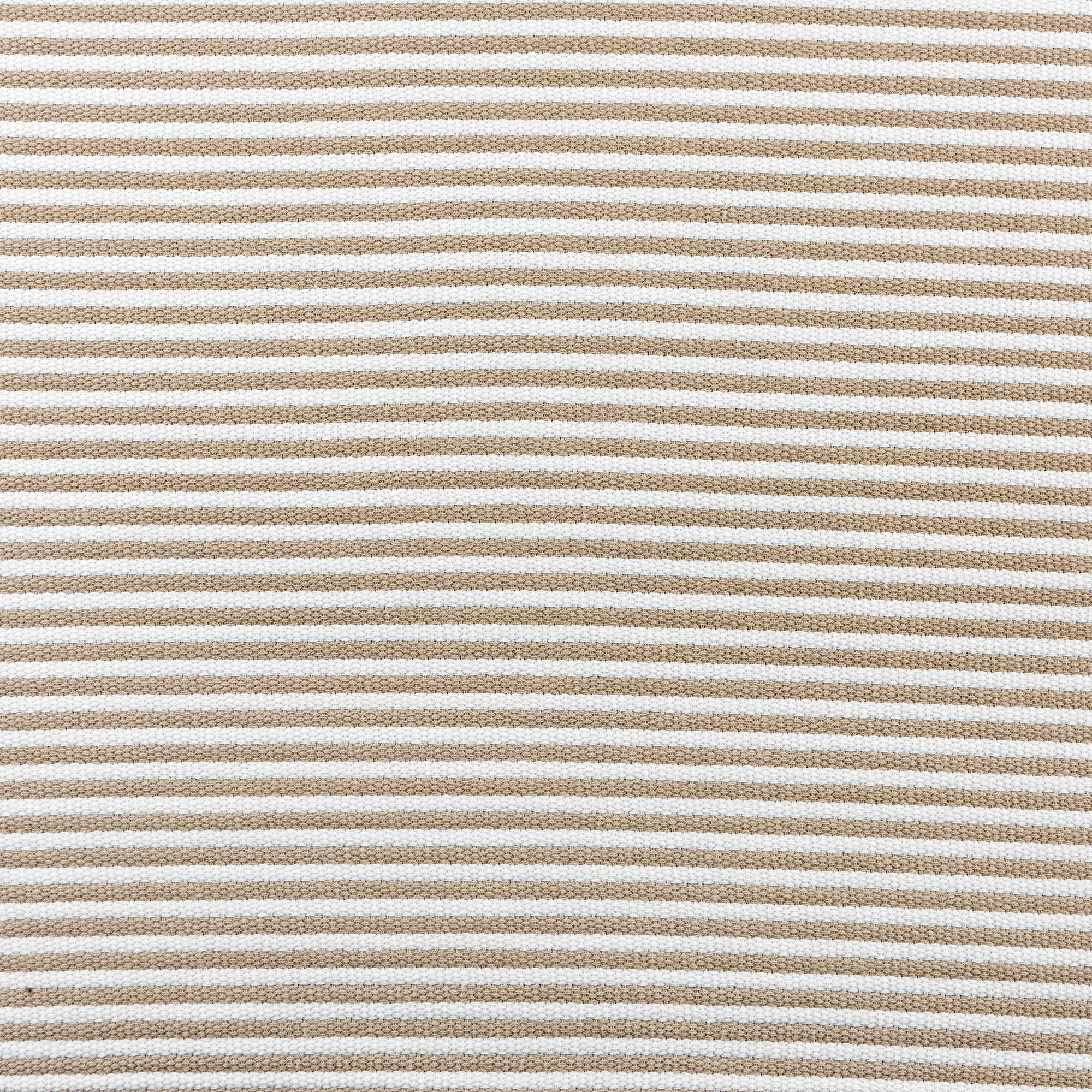 LINDER Plaid 100% Coton à Rayures colorées Qui Invite à la détente - 100% Coton - Coloris Beige Ficelle - Inspiration foutas de Plage - Finition Pompon - Dimensions 140x200cm - Collection Faros