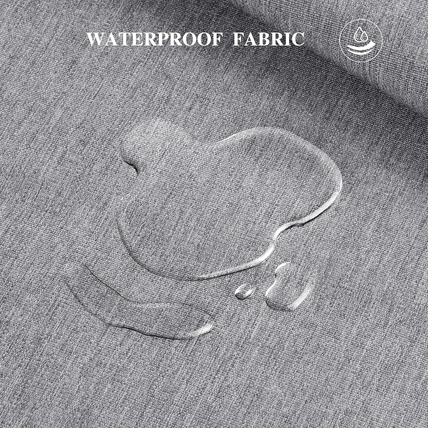 600D Waterproof Canvas Fabric by The Yard 58” W Outdoor Upholstery Fabric for Chairs Indoor Polyester Material Patio Cushion Furniture Cover DIY Sewing, 5 Yard Light Grey