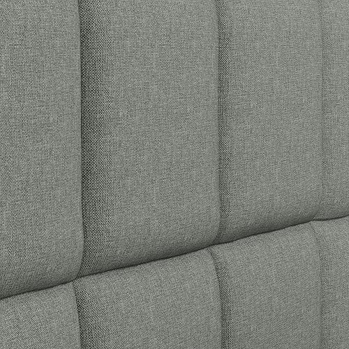 Miniatura 8 de Glenwillow Home Varia - Cabecera tapizada con paneles de 20 pulgadas de alto, acolchado cuadrado de 3 filas, tamaño King, color gris claro