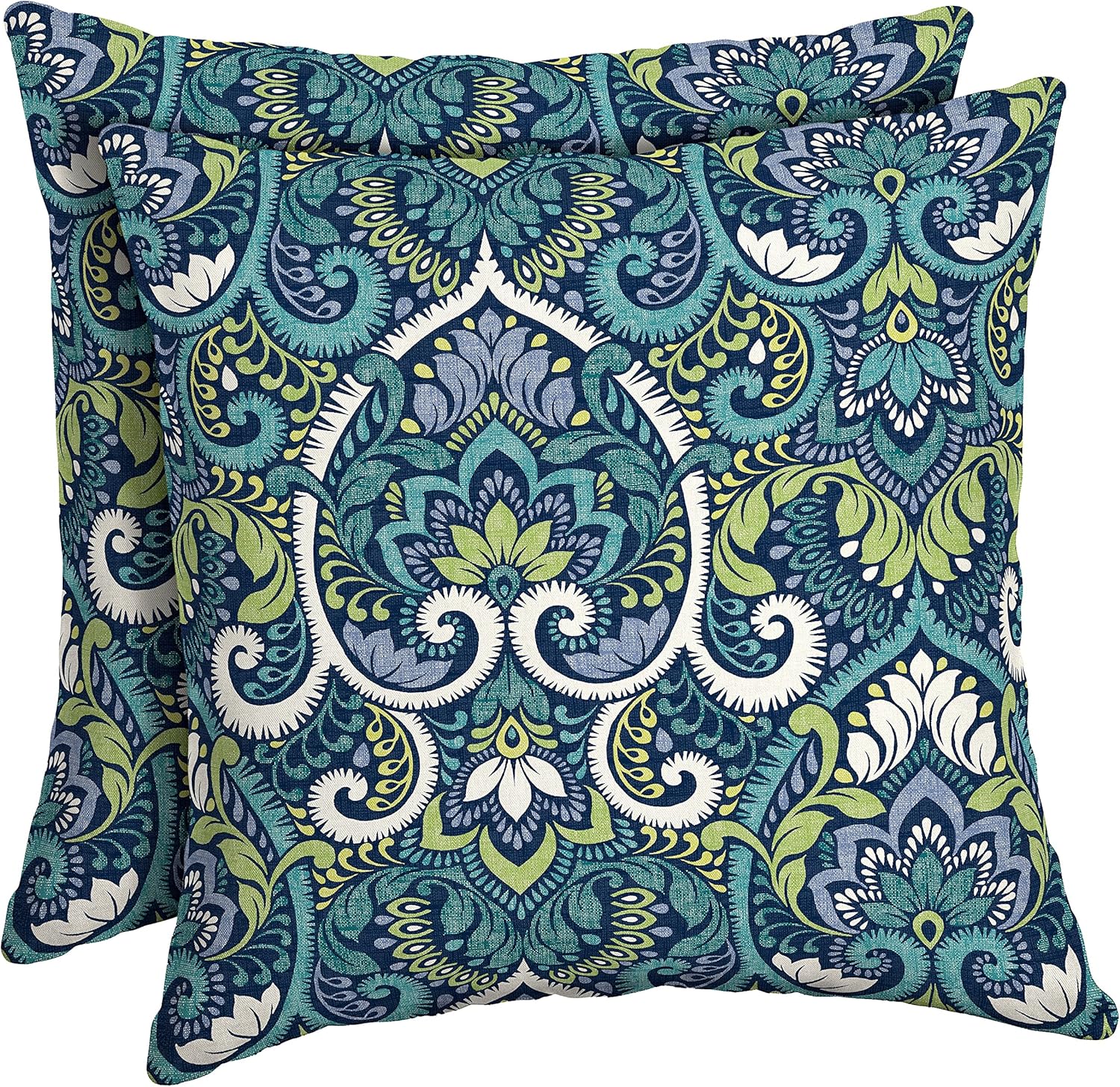 Arden Selections Sapphire Aurora Damask Throw Pillow, 2 Pack - 16 in L x 16 in W x 5 in H