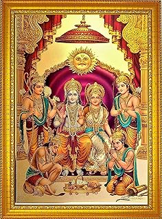 ADA Handicraft Lord Shri Ram, Laxman, Sita and Hanuman Hindu God Wooden Photo Frame (23x32cm, Multicolour)Rectangular, Wal... Price In India