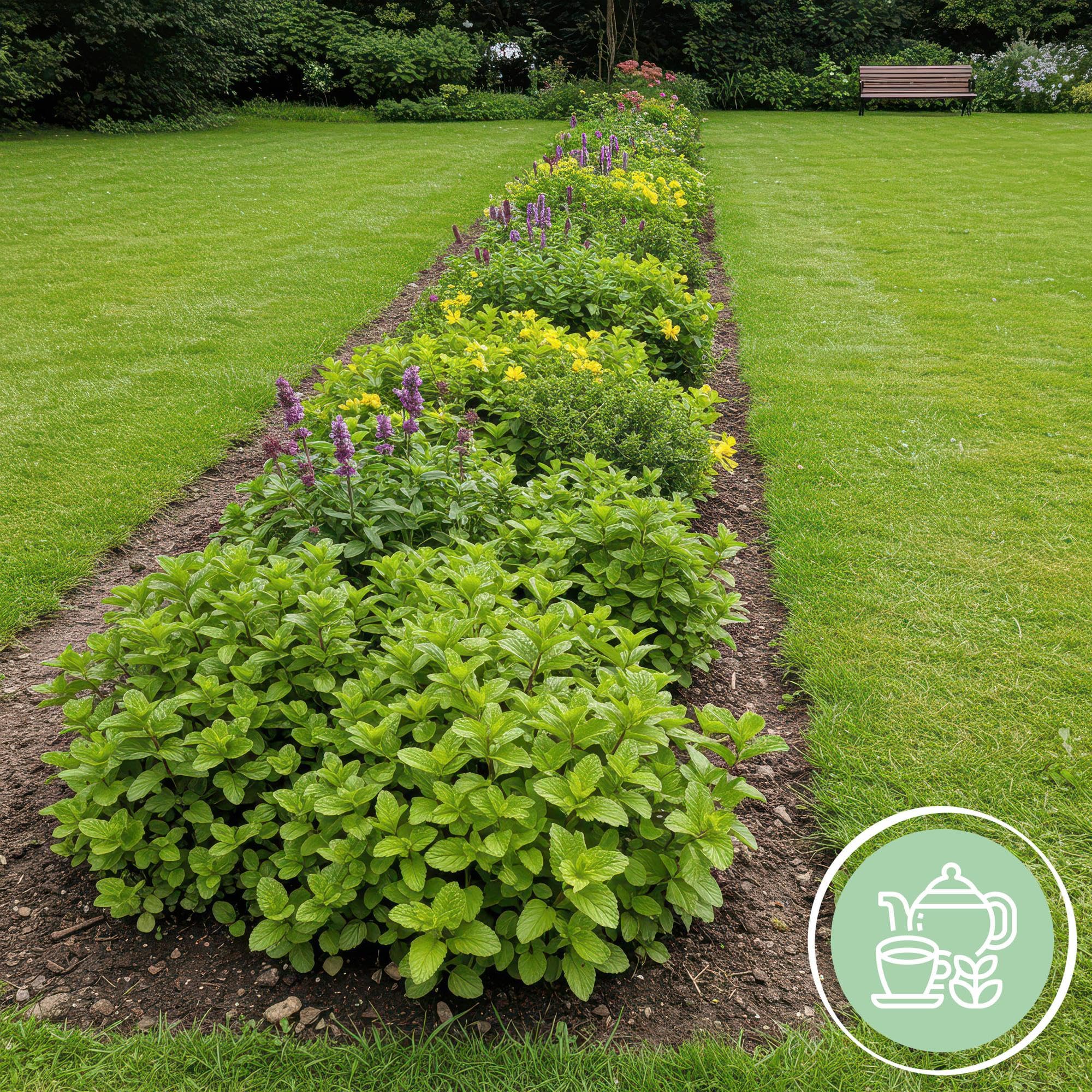Juego de plantas perennes – Hierbas – 24 plantas perennes de hierbas de té de 3 m² – Aromático y perfumado – Fácil de limpiar – Diferentes variedades – Ø 11 cm